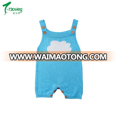 2018 Wholesale High Quality Summer Wool Romper Newborn Baby Boy Girl Sleeveless Playsuit Outfits Set 0-24M