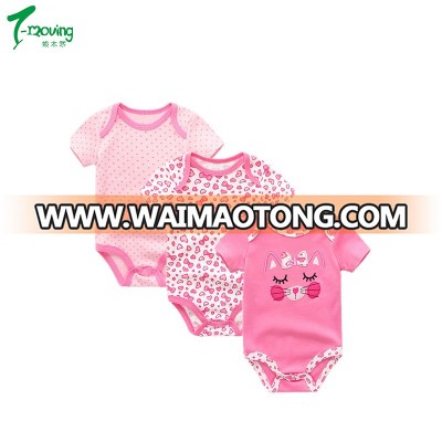 Summer Brand Baby Bodysuits Cotton Baby Girls Boy Clothing Short Sleeves O-Neck Newborn Baby ClothesDresses